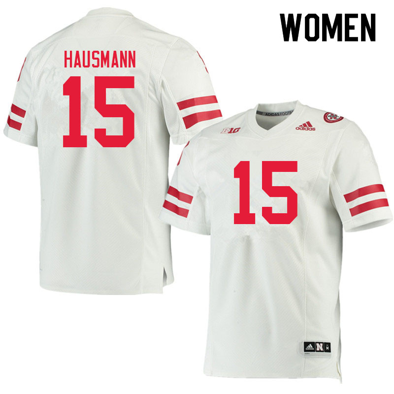 Women #15 Ernest Hausmann Nebraska Cornhuskers College Football Jerseys Sale-White